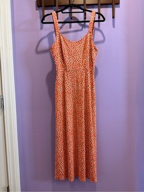 free people daisy floral open back midi dress XS